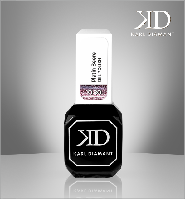 UV Gel polish Platin Beere mit feinen funkelnden Glitzer partikeln.