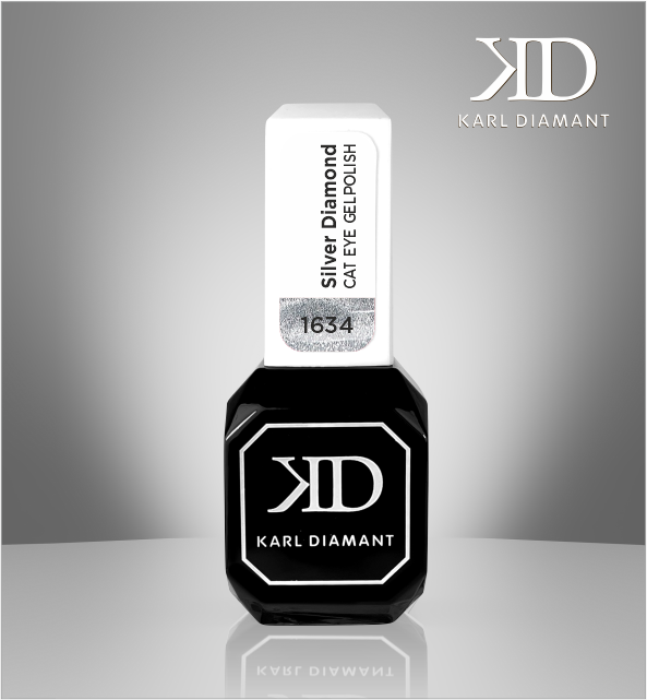 Gelpolish Cat Eye Silver Diamond