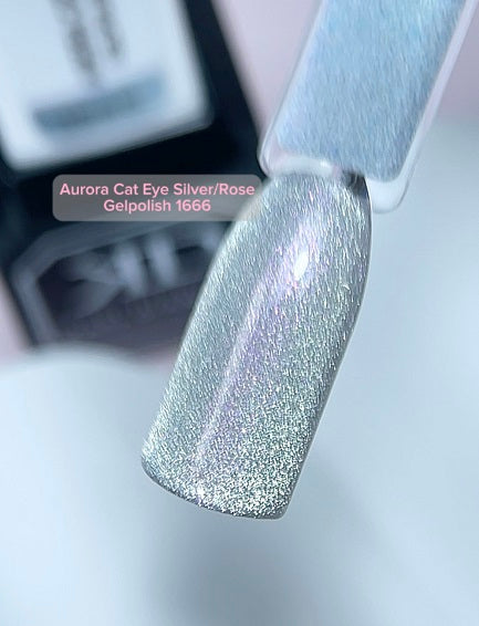 UV Gelpolish Cat Eye Aurora Silver / Rose 1666