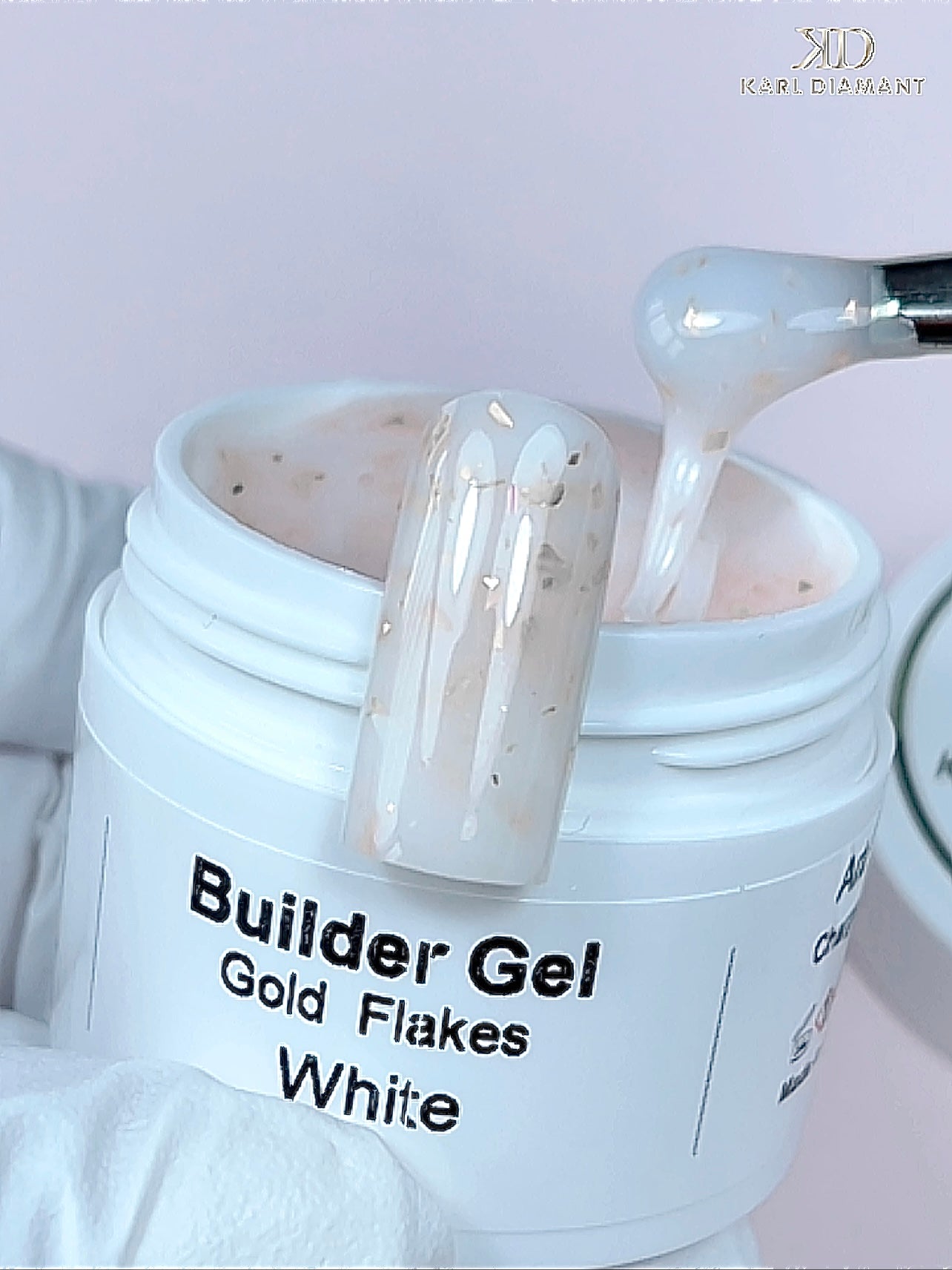 Builder Gel White Gold Flakes