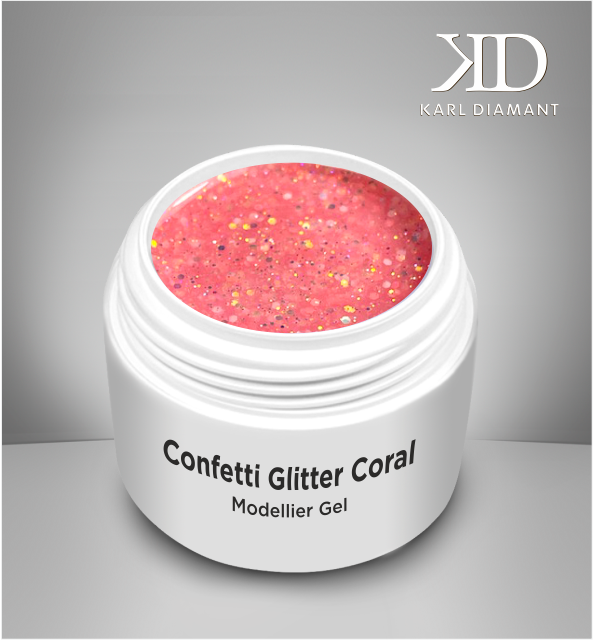 Confetti-Glitter Coral Modellier Gel 4086