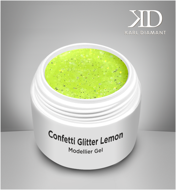 Confetti-Glitter Lemon Modellier Gel 4088