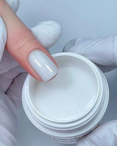 Fiberglas Builder Liquid Gel Milky White Glitter 4139