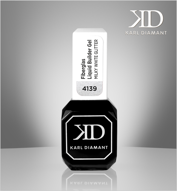 Fiberglas Builder Liquid Gel Milky White Glitter 4139