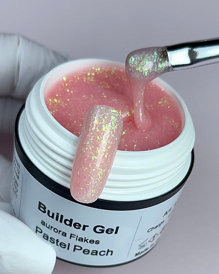Builder Gel Pastel Peach - Aurora Flakes