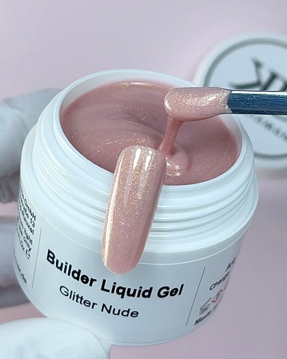 Builder Liquid Gel Nude Gold Glitter 7549