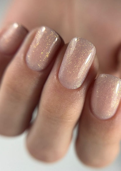 Builder Liquid Gel Nude Gold Glitter 7549