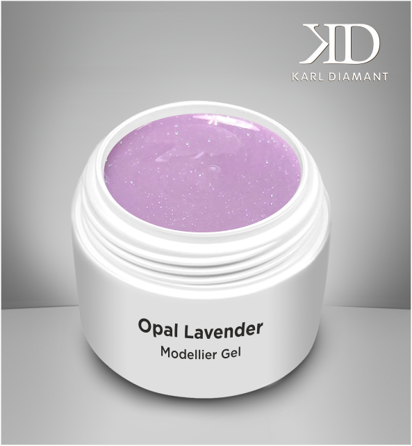 Opal Lavender Modellier Gel mit smaragd Glitter 7565
