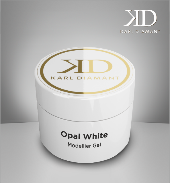 Opal White Modellier Gel mit smaragd Glitter 7568