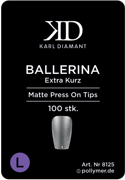 Press-On Tips BALLERINA matt extra kurz Größe L 8125