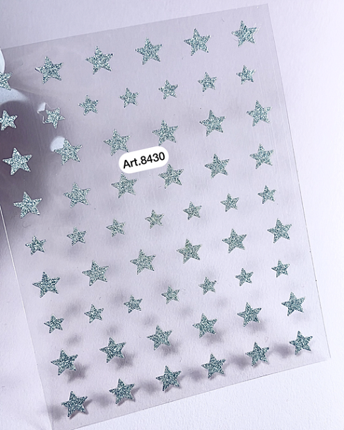 Sticker Sterne silber - selbstklebend