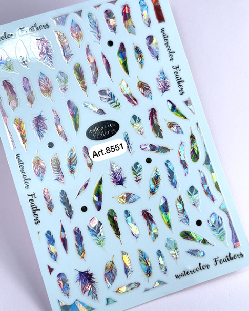 Sticker Feder hologramm - selbstklebend