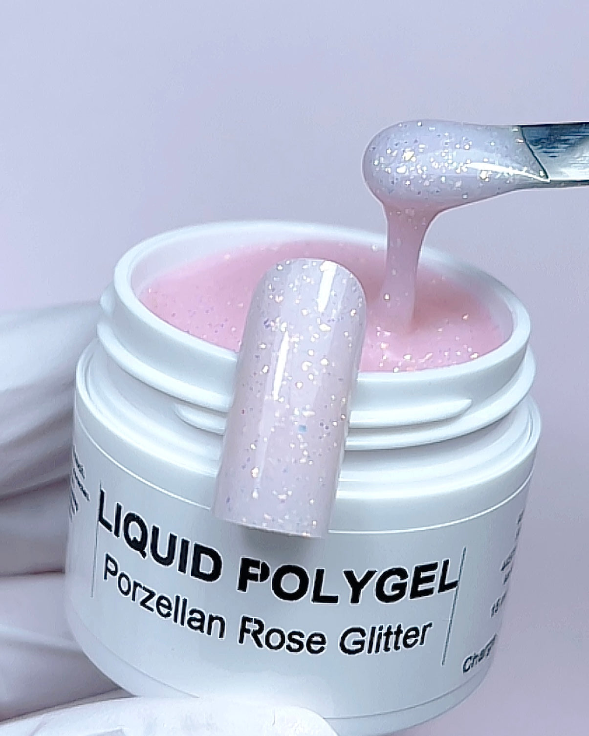 Liquid PolyGel Porzellan Rose Glitter