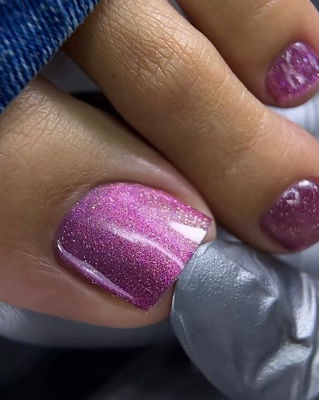 Gel polish Cat Eye Holo Fuchsia