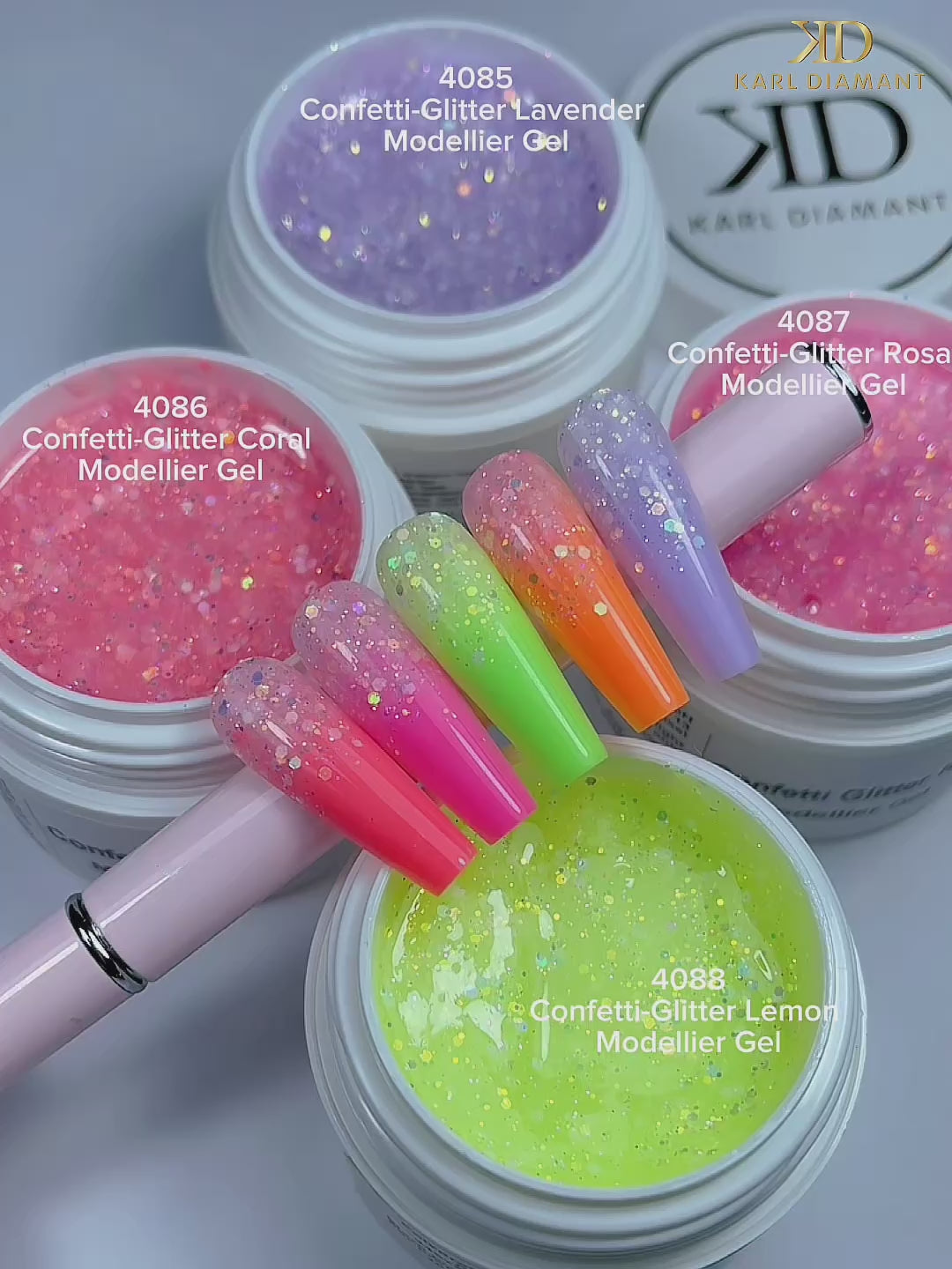 Video laden: Confetti-Glitter Lemon Modellier Gel 4088