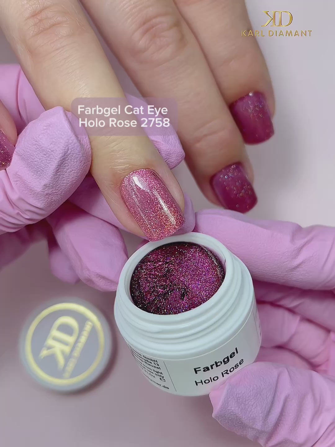 Video laden: Farbgel Cat Eye Holo Rose 2758