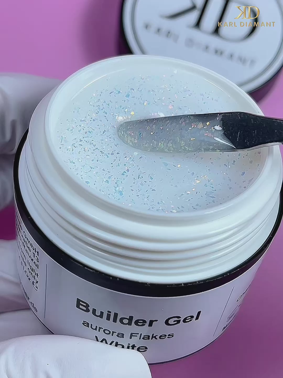 Video laden: Builder Gel White Aurora Flakes 4144