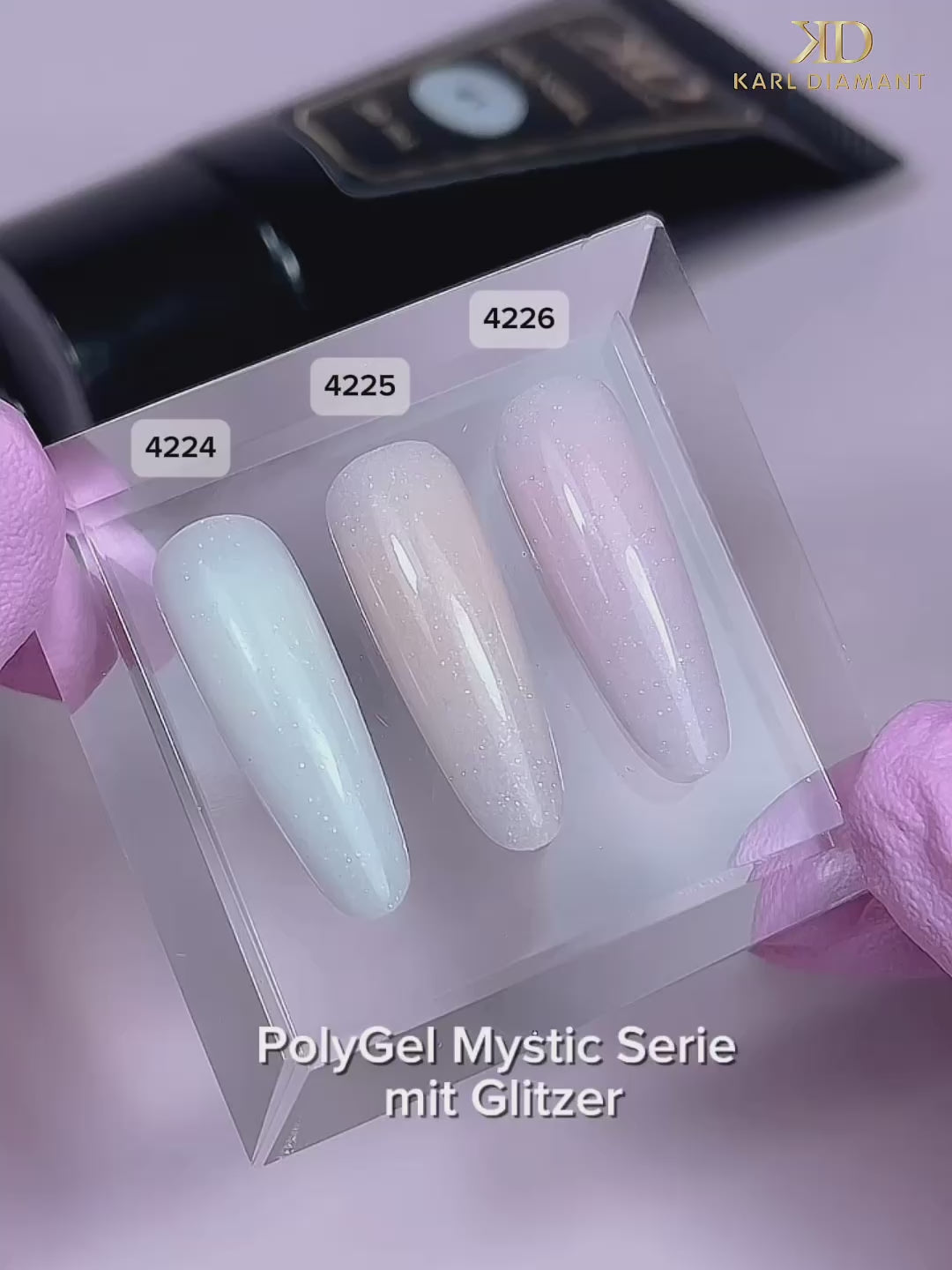 Video laden: PolyGel Beige mit Glitter 4225